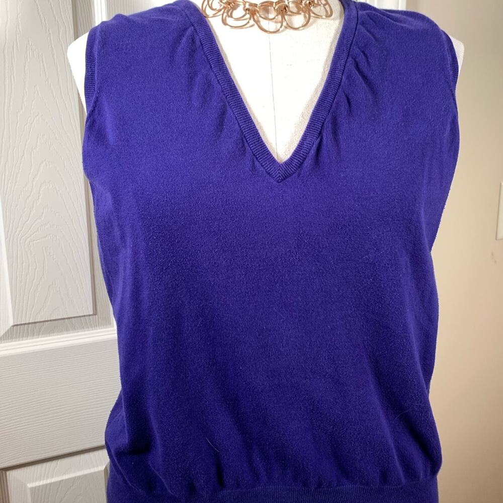 The Limited purple v-neck sweater vest sleeveless with ribbed sides pullover XL
